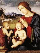 FRANCIA, Francesco Madonna and Child with the Infant St John the Baptist dsh oil on canvas